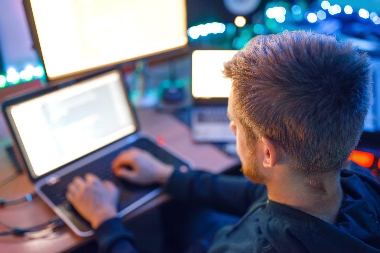 Programmer Using Laptop And Pc Information Coding