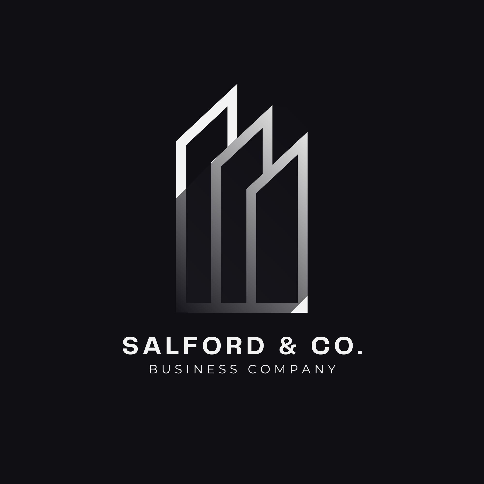 black white modern business company logo